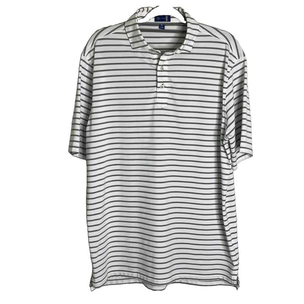 Stitch Vintage Lot Of 2 Polo Shirts Men’s M/L Gray Stripe Golf Stretch - Picture 4 of 16